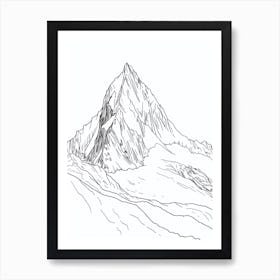 Alpamayo Peru Line Drawing 5 Art Print