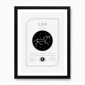 Leo Zodiac Sign Art Print