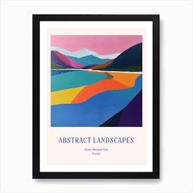 Colourful Abstract Abisko National Park Sweden 3 Poster Blue Art Print