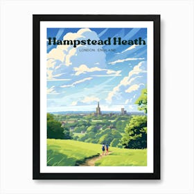 Hampstead Heath London England Nature Landscape Travel Illustration Affiche