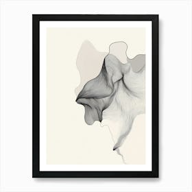 Abstract Drawing Of A Woman'S Face Art Print