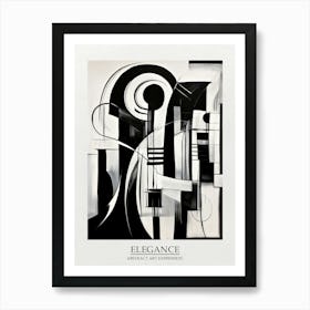 Elegance Abstract Black And White 4 Poster Art Print