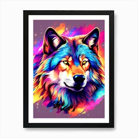 Colorful Wolf 1 Art Print