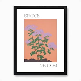 Statice In Bloom Flowers Bold Illustration 1 Art Print