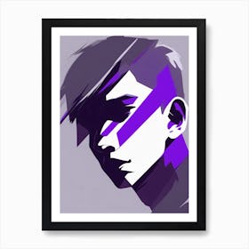 Purple Abstract Portrait Art Print