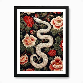 Lunar Year Of The Snake 2025 Wall Art Print Poster Framed Snake Art Chinese Zodiac Vintage White 6 Art Print