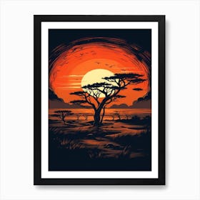 Sunset Safari Art Print