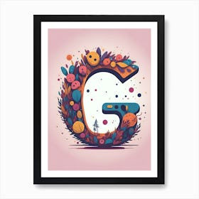 Colorful Letter G Illustration 36 Art Print