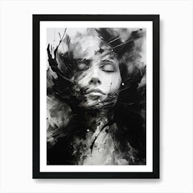 Silence Abstract Black And White 10 Art Print