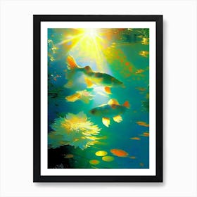 Koromo Koi Fish Monet Style Classic Painting Art Print