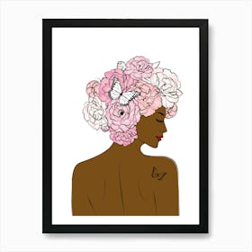 Flower Girl Dark Skin Two Art Print