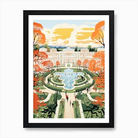 Schnbrunn Palace Gardens Austria Modern Illustration  Art Print