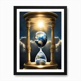 Hourglass With Earth Art Print