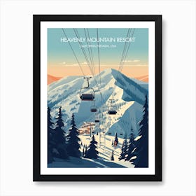 Poster Of Heavenly Mountain Resort   California Nevada, Usa, Ski Resort Illustration 1 Art Print