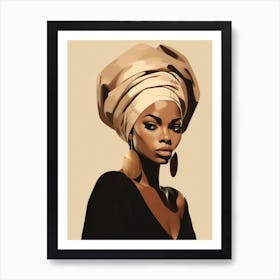 African Woman In Turban 1 Art Print