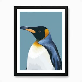 King Penguin Oamaru Blue Penguin Colony Minimalist Illustration 4 Art Print