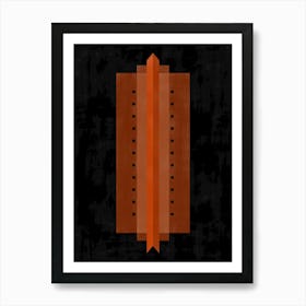 Antique Inspired Geometric Terracotta Poster No.1 Art Print