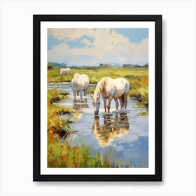 Horses Painting In County Kerry, Ireland 1 Art Print