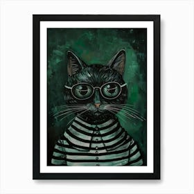 Cat In Glasses 6 Art Print