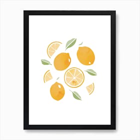 Lemon Fruit Colourful Kitchen Art Nursery Wall Art Print