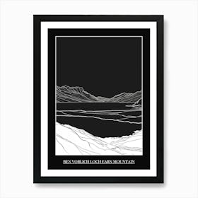 Ben Vorlich Loch Earn Mountain Line Drawing 4 Poster Art Print