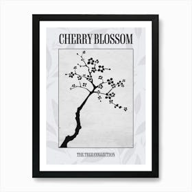 Cherry Blossom Tree Simple Geometric Nature Stencil 1 Poster Art Print