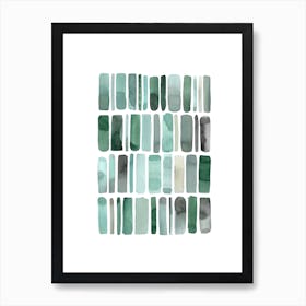 Green Geometric Shapes Art Art Print