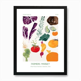 Arugula Vegetables Farmers Market 2 Pike Place Market, Seattle, Usa Art Print