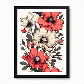 Illustration Flower Art (1) (1) Art Print