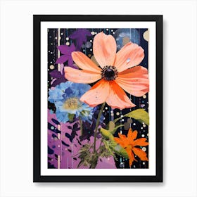 Surreal Florals Cosmos 1 Flower Painting Art Print