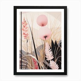 Flower Illustration Fountain Grass 1 Art Print