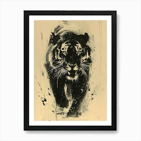 Badass Angry Tiger Ink Painting 8 Art Print