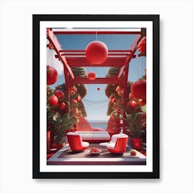 Red Patio Art Print