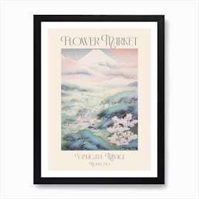 Flower Market Mount Zao In Yamagata Miyagi, Japanese Landscape 4 Poster Art Print