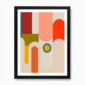 Mid Century Pastel 9 Square Art Print