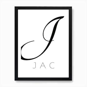 Jac Typography Name Initial Word Art Print