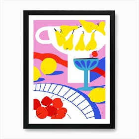 Pears And Cherries Art Print