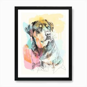 Pastel Entlebucher Mountain Dog Line Illustration 2 Art Print