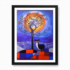 Lilac With A Cat 2 Surreal Joan Miro Style  Art Print