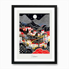 Poster Of Salerno, Italy, Illustration In The Style Of Pop Art 2 Art Print