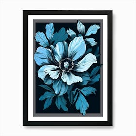 Blue Anemone Flower 1 Art Print