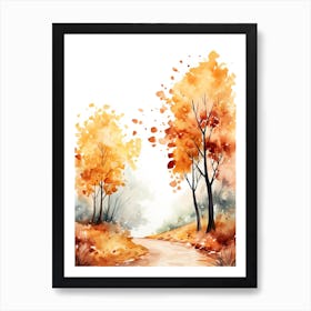 Cute Autumn Fall Scene 66 Art Print