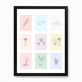 Set Of Hand Drawn Icons Poster