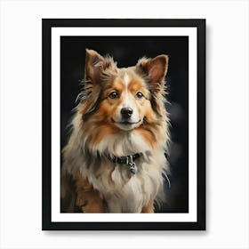 Portrait Of A Shetland Sheepdog Art Print