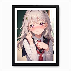 Anime Girl In School Uniform 6 Art Print