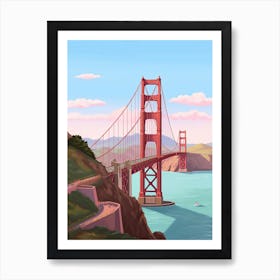 The Golden Gate San Francisco Travel Illustration 3 Art Print