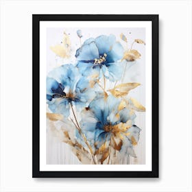 Blue Flowers 18 Art Print