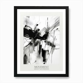 Movement Abstract Black And White 5 Poster Art Print