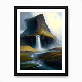 Kirkjufellsfoss, Iceland Peaceful Oil Art  Art Print