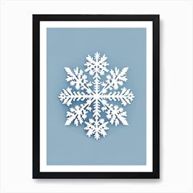 Frost, Snowflakes, Retro Minimal 1 Art Print